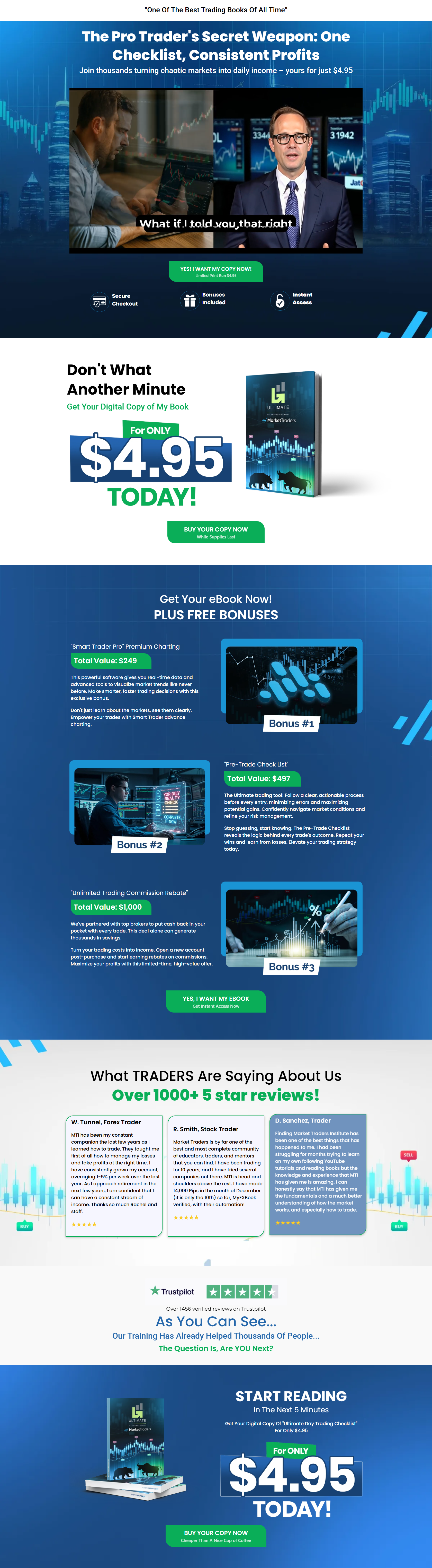 Screenshot of the Market Traders landing page